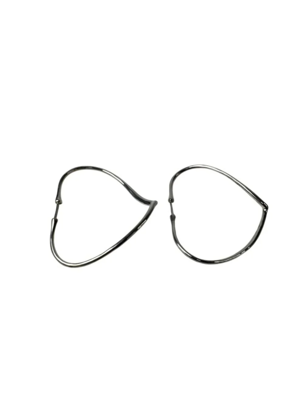 Tiffany & Co Open Heart Hoop Earrings 925 Sterling Silver Elsa Peretti
